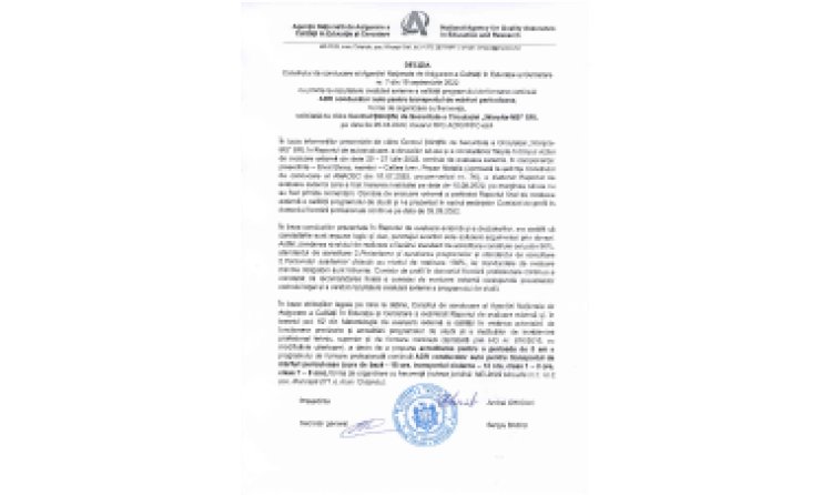 Decizii de Accreditare a Programelor ANACEC